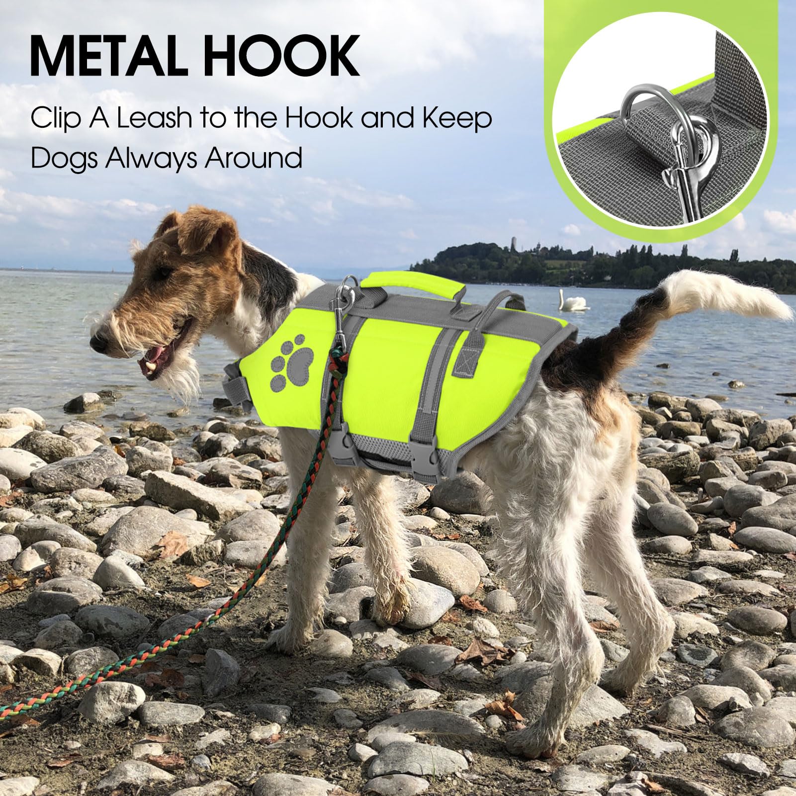Queenmore Dog Life Jacket Medium, Dog Life Vest For Swimming, Dog Life Vest For Medium Dogs, Floating Dog Vests For Boating Kaya